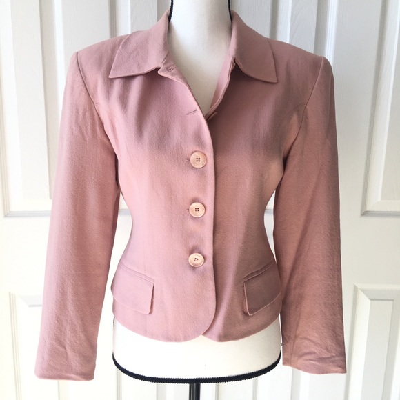 Bebe wool crop Barbie blush pink blazer button down - Picture 12 of 12